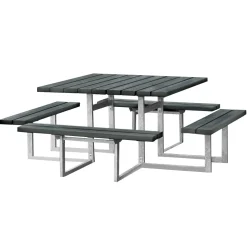 Picknickbord Hortus Nonwood Antracit Galvaniserad Ram 8 Personer