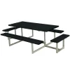 Picknickbord PLUS Basic med Extra Sittplatser Svart Utomhus