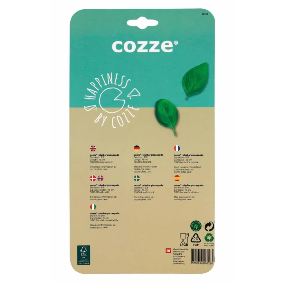 Pizzaspade Cozze Roterbar i Rostfritt Stål 18cm