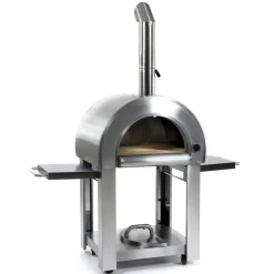 Pizzaugn Metalcraft Milano Vedeldad i Rostfritt Stål med Sidobord