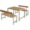 Plankset med Ryggstöd PLUS Café 127 cm ThermoWood Med 2 Ryggstöd