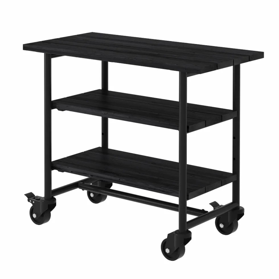 Planterings och Grillbord PLUS Urban Picnic Svart Underrede Med 2 Hyllor