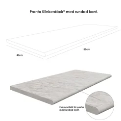 Poolkant/trappsteg Pronto Klinkerdäck Trentino Moro 40x120 cm