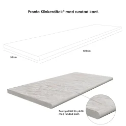 Poolkant/trappsteg Pronto Klinkerdäck Albero Nocciolo 30x120 cm