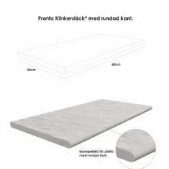 Poolkant/Trappsteg Pronto Klinkerdäck Cemento Land 60x30 cm