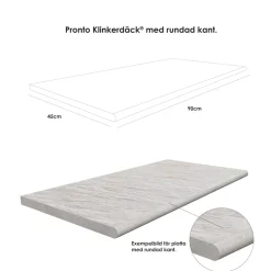 Poolkant/trappsteg Pronto Klinkerdäck Lava Salina 45x90 cm