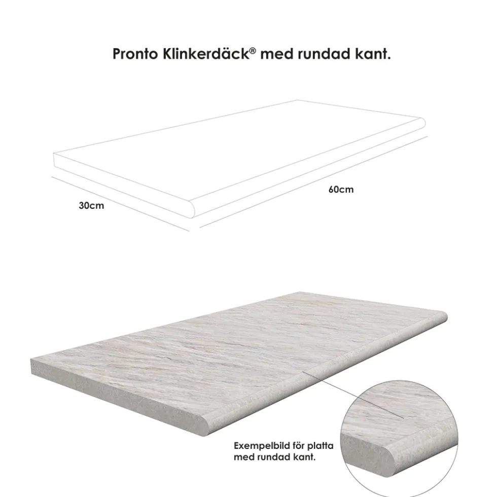 Poolkant/trappsteg Pronto Klinkerdäck Manhattan Soho 30x60 cm