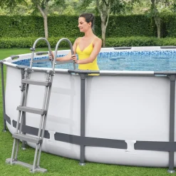 Poolpaket Bestway Steel Pro Max Ø4,57m Stålramspool Ovanmark med Filterpump