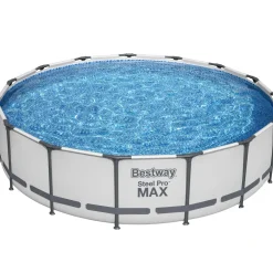 Poolpaket Bestway Steel Pro Max Ø4,57m Stålramspool Ovanmark med Filterpump