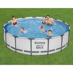 Poolpaket Bestway Steel Pro Max Ø4,57m Stålramspool Ovanmark med Filterpump