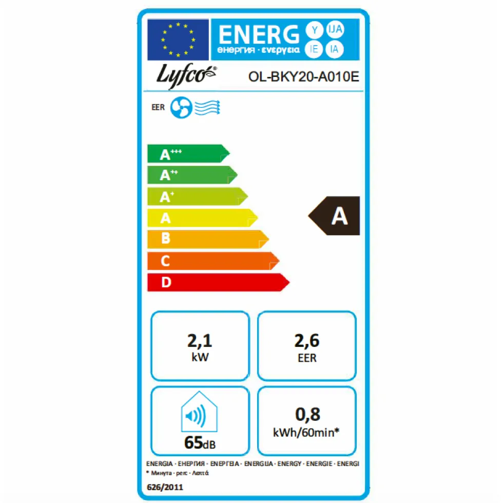 Portabel AC Lyfco UltraSilence 28m² 2050W/7000BTU