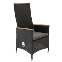 Positionsfåtölj Venture Home Padova Svart/Teak