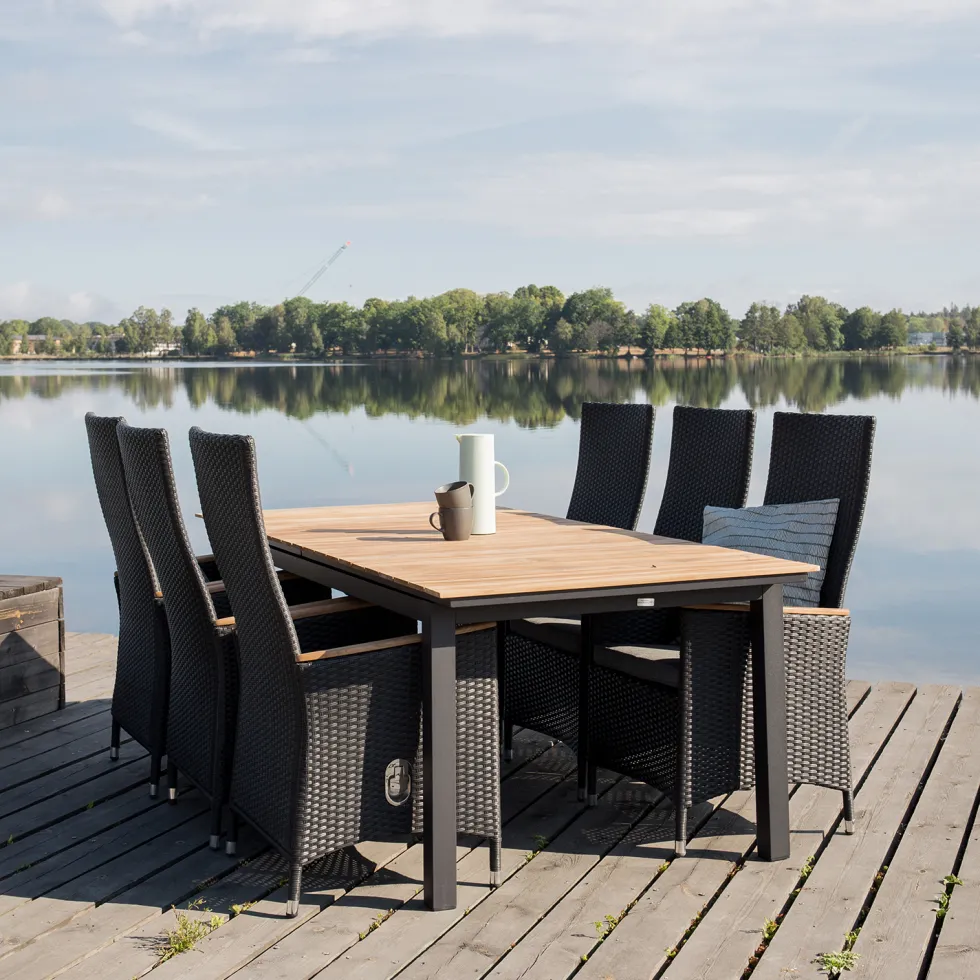 Positionsfåtölj Venture Home Padova Svart/Teak