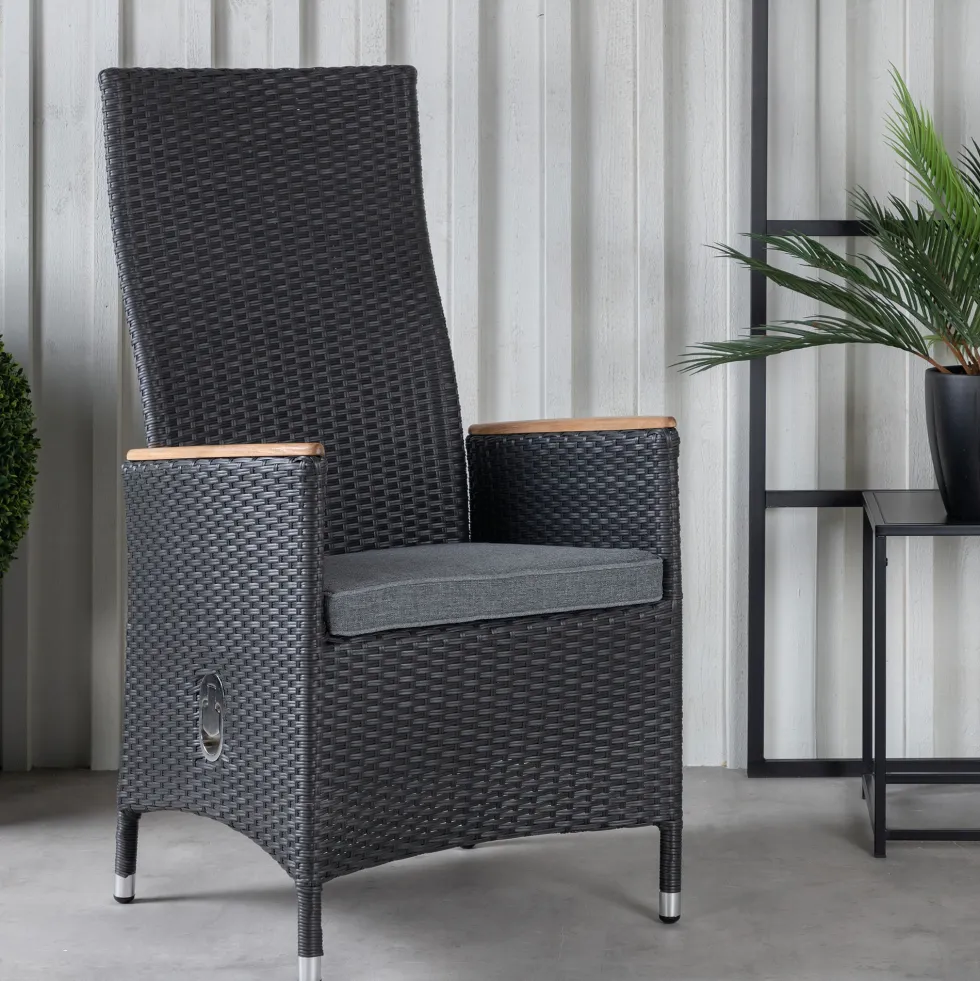 Positionsfåtölj Venture Home Padova Svart/Teak