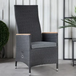 Positionsfåtölj Venture Home Padova Svart/Teak