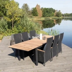Positionsfåtölj Venture Home Padova Svart/Teak