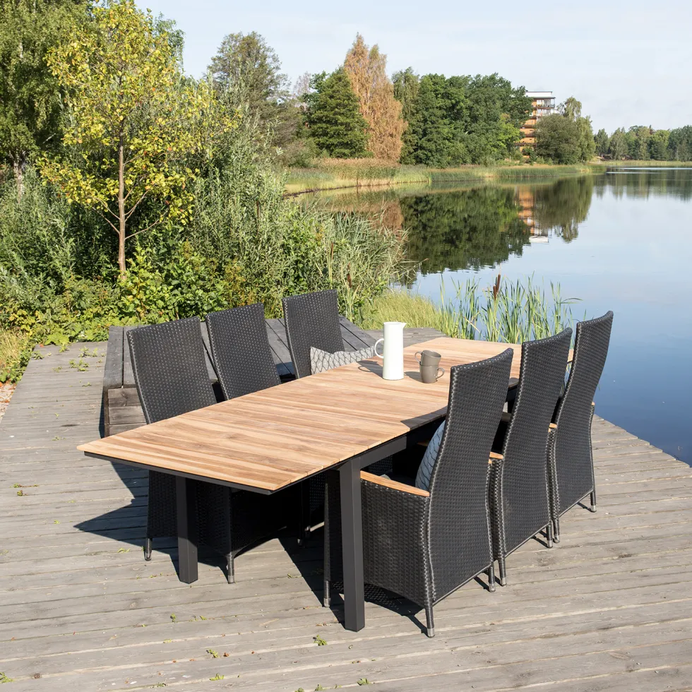 Positionsfåtölj Venture Home Padova Svart/Teak