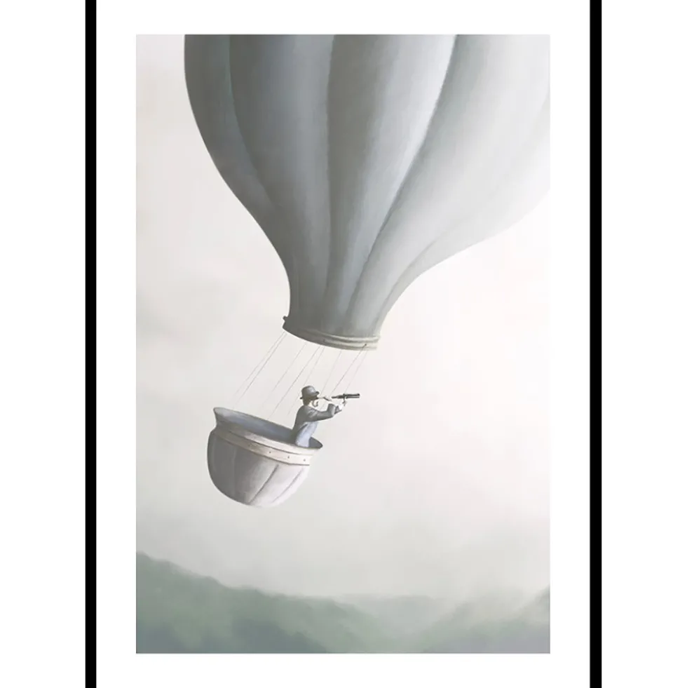 Poster Gallerix Flying With Hot Air Balloon