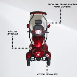 Promenadscooter Arvo P600 med Tak