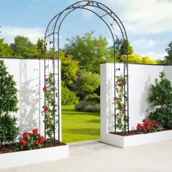 Rosenbåge Hortus Svart Metall Trädgårdsportal för Klätterväxter