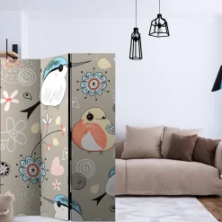 Rumsavdelare Arkiio Natural Pattern With Birds 135x172 cm