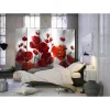 Rumsavdelare Arkiio Poppies in the Moonlight II Röd/Svart/Vit 225x172 cm