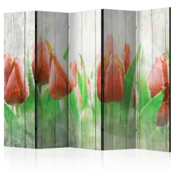 Rumsavdelare Arkiio Red Tulips on Wood II 225x172 cm