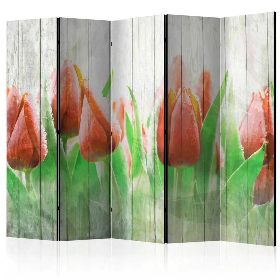 Rumsavdelare Arkiio Red Tulips on Wood II 225x172 cm