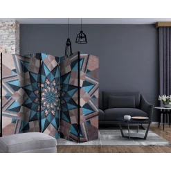 Rumsavdelare Arkiio Star Mandala Brown and Blue II 225x172 cm