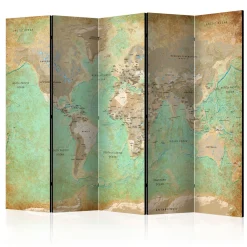 Rumsavdelare Arkiio Turquoise World Map 225x172 cm