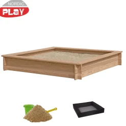 Sandlåda Nordic Play Cm Med Nät & 200 kg Sand