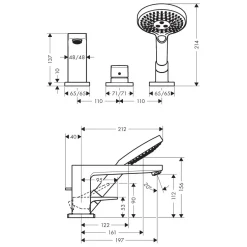 Sargblandare Hansgrohe Metropol 3-håls