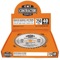 Sågklinga CMT Orange Tools Contractor 250x2,6x30 Z40 W 5 st