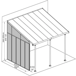 Sidvägg Canopia by Palram Feria 4 vit