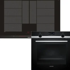 Siemens Ugn- & Hällpaket iQ500 HB579GBR3 + iQ700 EX875LYV1E Induktionshäll Med Pyrolys Självrengöring och FlexInduction