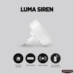 Siren Housegard Luma Kraftfull 95 dB Trådlös