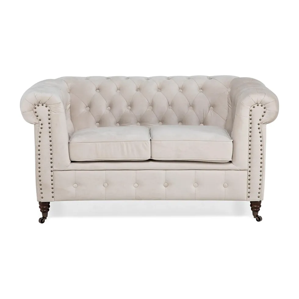 2-sitssoffa Manor House Chesterfield Deluxe SammetBeige