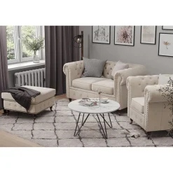 2-sitssoffa Manor House Chesterfield Deluxe SammetBeige