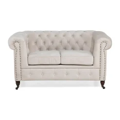 2-sitssoffa Manor House Chesterfield Deluxe SammetBeige
