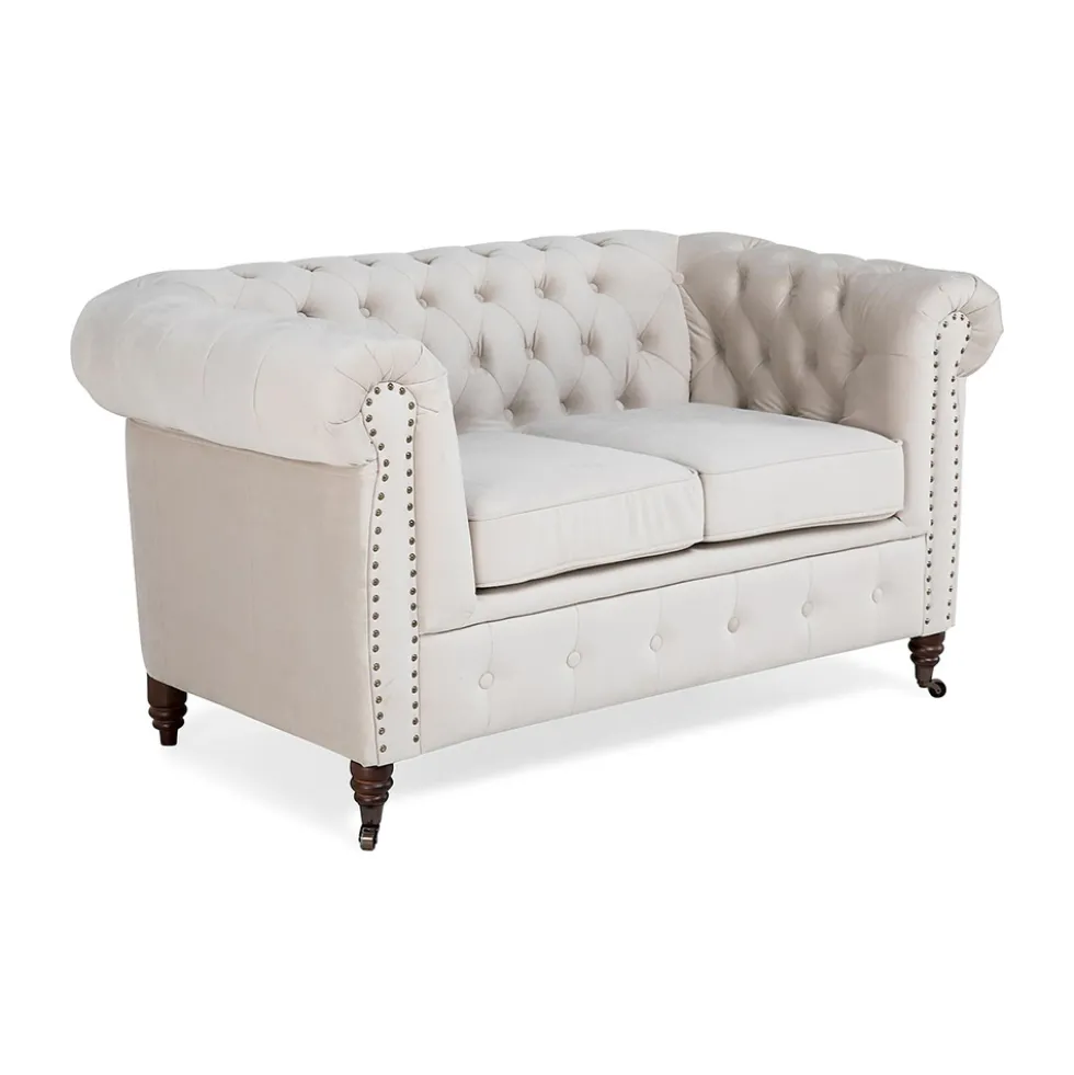 2-sitssoffa Manor House Chesterfield Deluxe SammetBeige