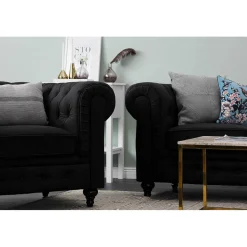 3-sitssoffa Scandinavian Choice Chesterfield NeoSvart