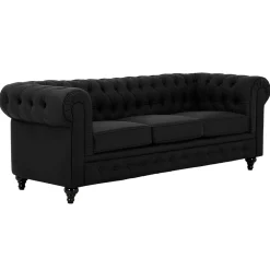 3-sitssoffa Scandinavian Choice Chesterfield NeoSvart