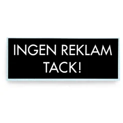 Självhäftande Dekal Habo Ingen Reklam TackSvart