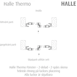 Skjutbart Fönsterparti Halle Thermo 2 Fönster Vit