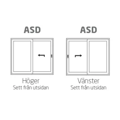 Skjutdörr NorDan HelAlu Aluminium 2-Delad Dubbelspår