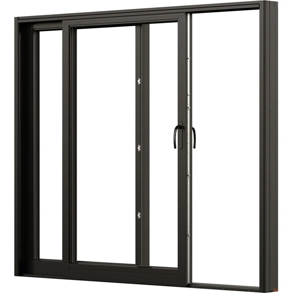 Skjutdörr NorDan Svanenmärkt NTech Aluminium 2-Delad BlackLine Svart