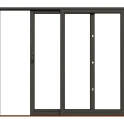 Skjutdörr NorDan Svanenmärkt NTech Aluminium 2-Delad BlackLine Svart