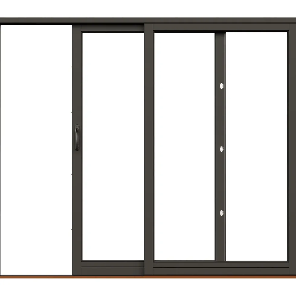 Skjutdörr NorDan Svanenmärkt NTech Aluminium 2-Delad BlackLine Svart