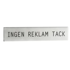 Skylt Beslagsboden Ingen Reklam Tack