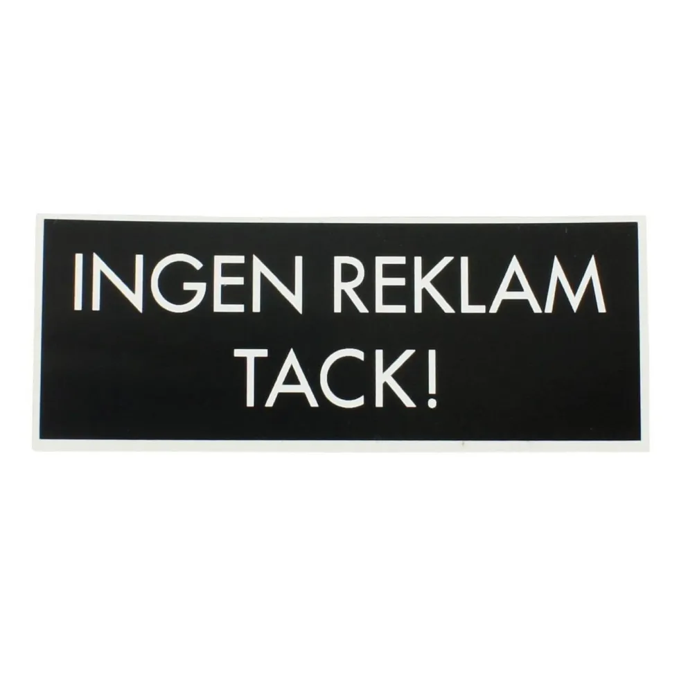 Skylt Millers Dekal Ingen Reklam